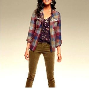 CAbi zip-up plaid jacket/shirt